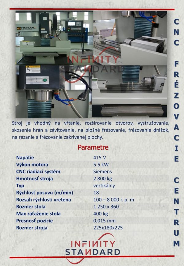 CNC frézovacie centrum z Číny_dovoz CNC frézovacieho centra z Číny_infinity standard